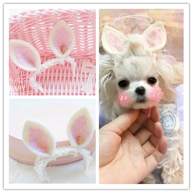

Dog Grooming Handmade wool felt pet headband Dog Teddy Yorkshire Maltese head flower Hair clip Hair hoop