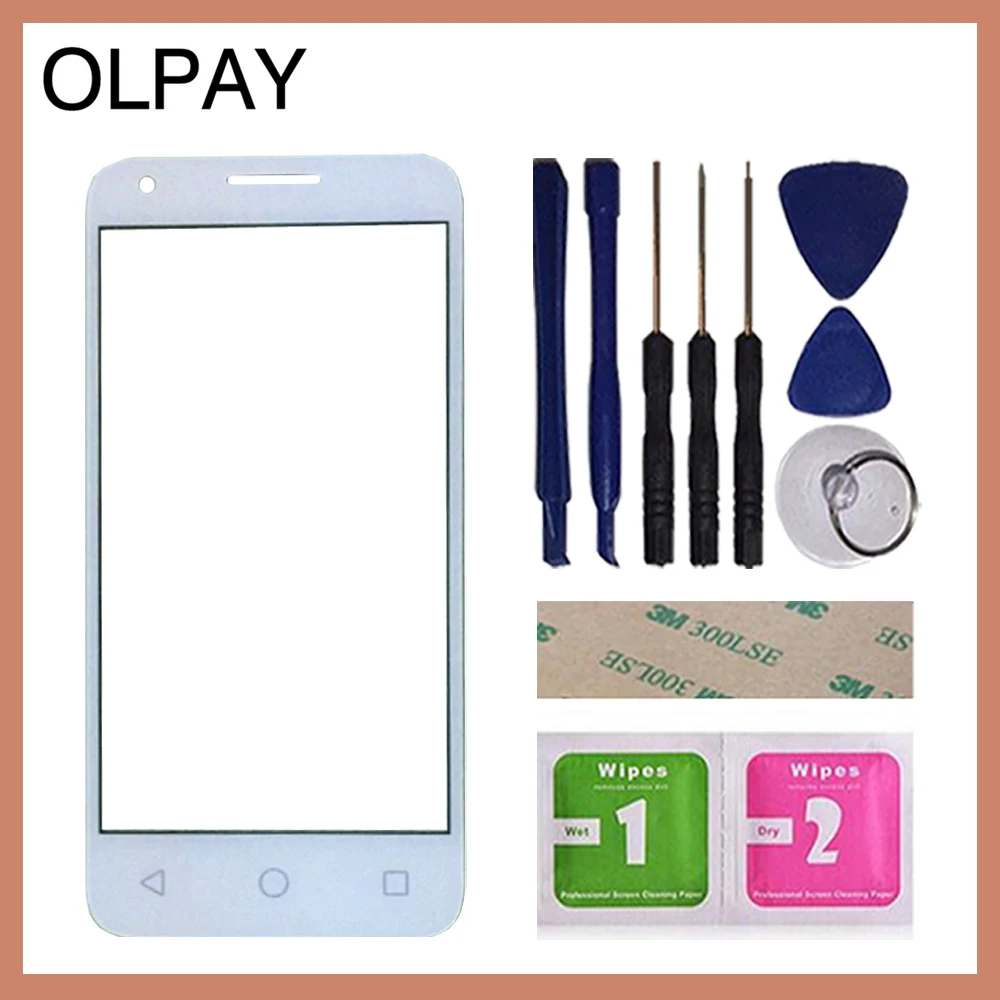 OLPAY 4," передняя внешняя стеклянная сенсорная линза для Alcatel One Touch Pixi 3 4,5 4027D 4027X5017 5017E OT4027 4027 VF795 speed 6 панель - Цвет: White With Tools