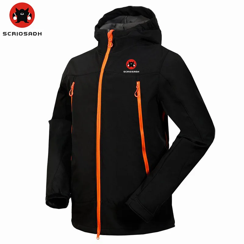 SCRIOSADH Brand Soft shell Jacket Men's Outdoor Clothing Waterproof Windproof Fleece Mountain Climbing Skiing | Спорт и