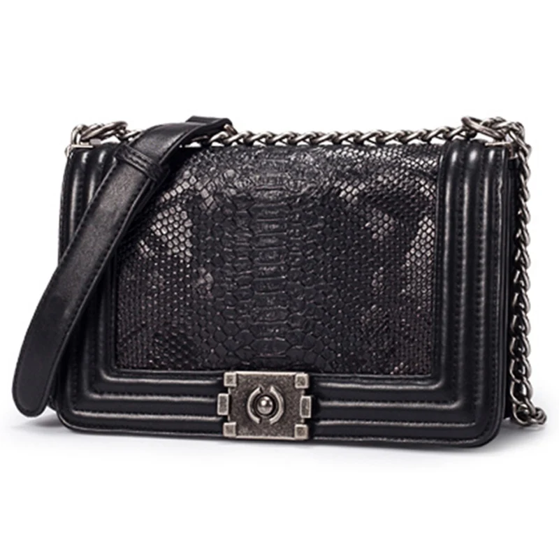 Women Crocodile PU Leather Messenger Bag Luxury Handbags Female Designer Shoulder Bag Chain Shoulder Strap Flap Bags SS0300 (16)