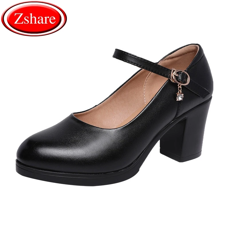 

2019 new workplace pumps women shoes high heels leisure fashion square heel round head high heels shoes woman black 35-40 size