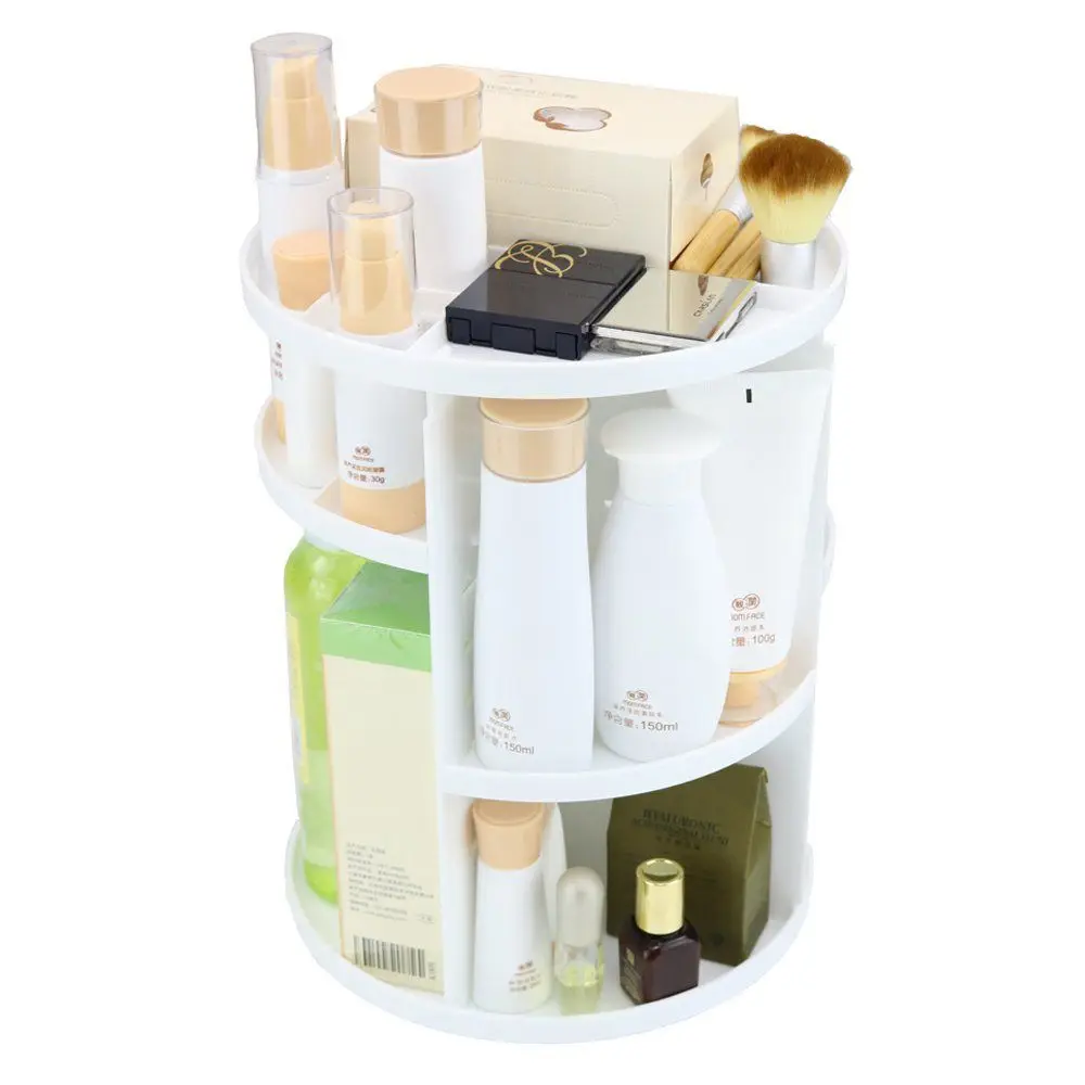 Baratos Organizador de maquillaje giratorio de 360 grados y caja de almacenamiento de regalo para mujer ajustable Multi función estuche cosmético soporte de cepillo Stan