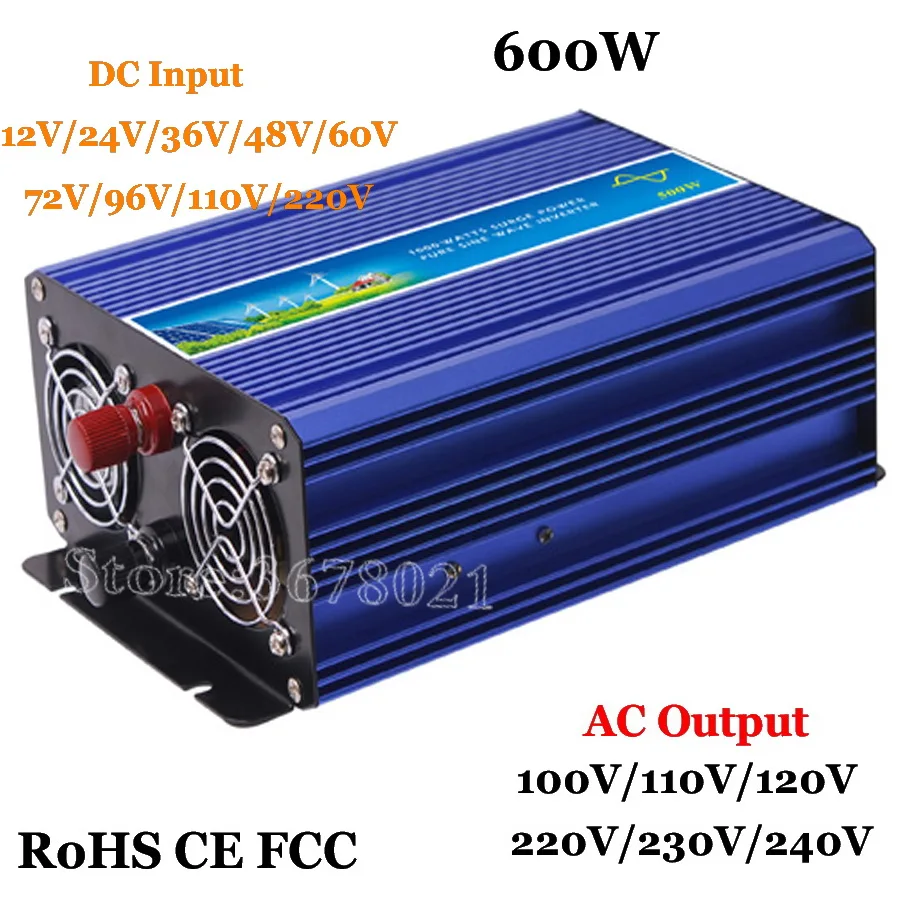 

600W off grid inverter, pure sine wave inverter solar and wind system 12V/24V/36V/48V/ DC to AC 100/110/120/220/230/240V