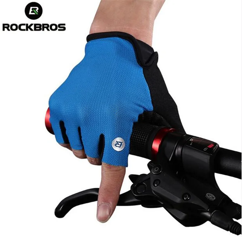 ROCKBROS велосипедные перчатки с полупальцами ударопрочные дышащие MTB горный