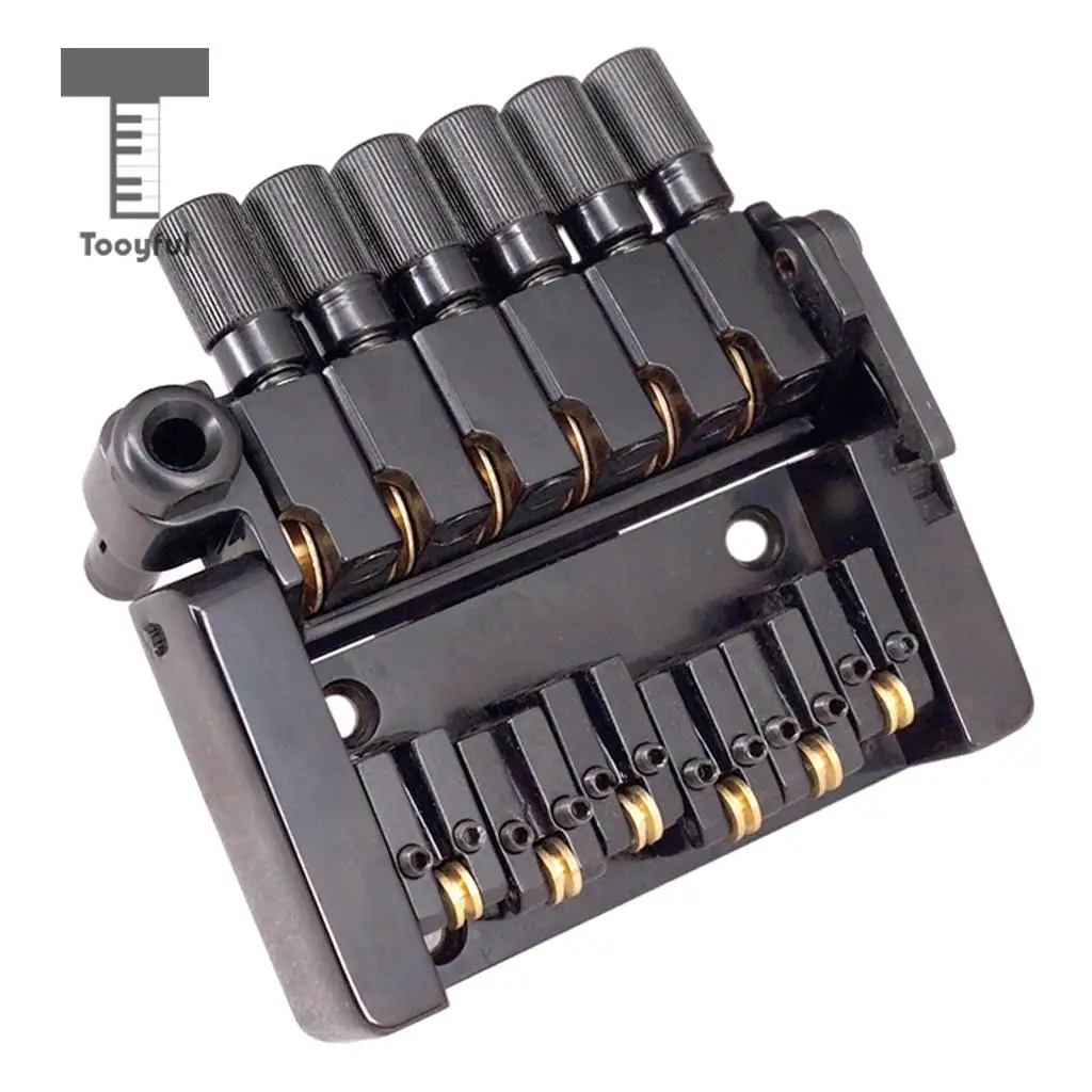 Tooyful Set of 6 String Roller saddle Tremolo Bridge Tailpiece for Headless Electric Guitar Parts