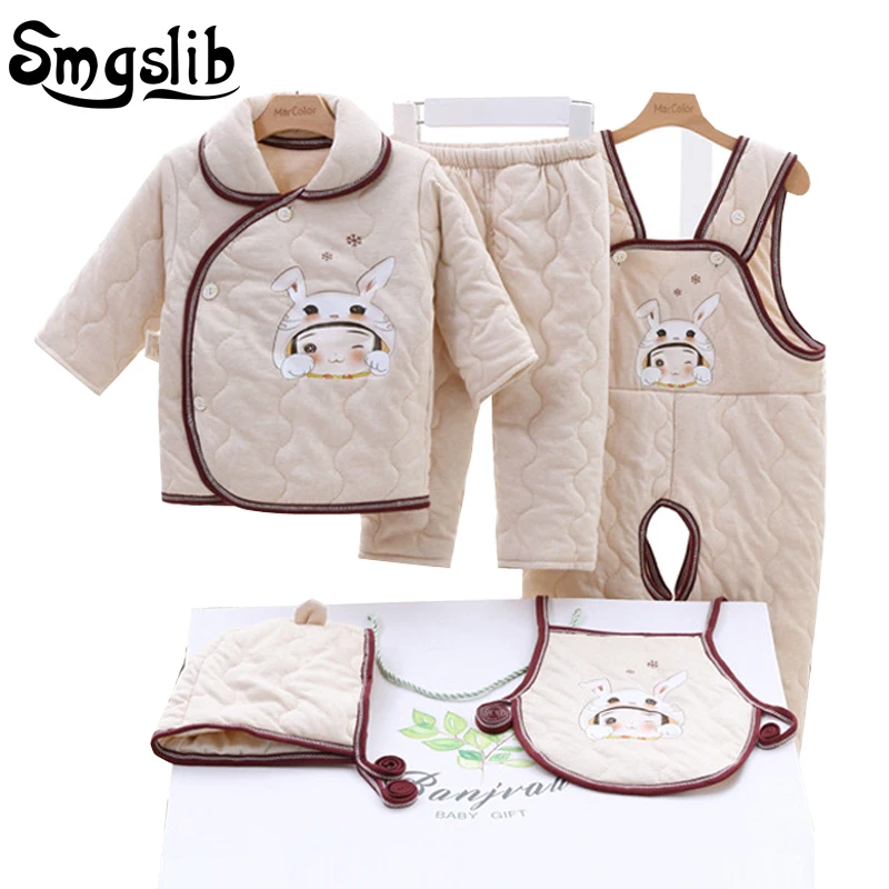 

Smgslib baby girl clothes winter Autumn Cartoon Print cotton suit Children infant boy clothing Casual Tracksuits New Born Gift