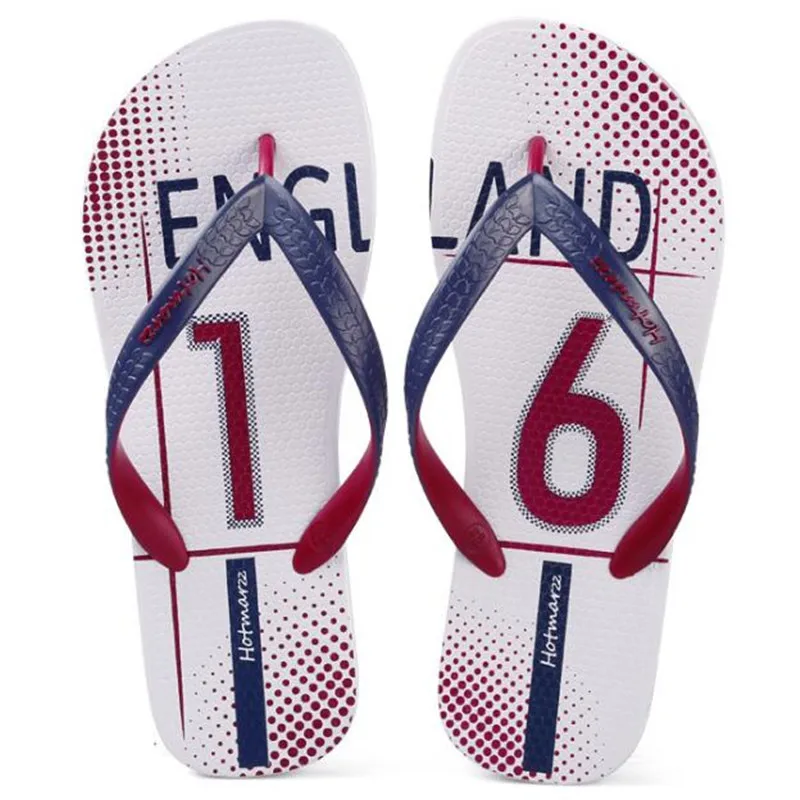 Новые мужские туфли сандалии модные Вьетнамки США Англия FC Барселона летние шлепанцы пляжные Нескользящие сланцы для душа - Цвет: Белый