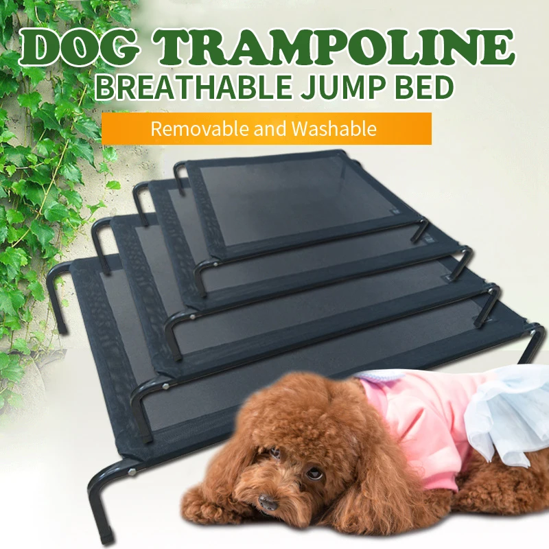 Portable Dog Trampoline Breathable Pet Jump Bed Removable and Washable