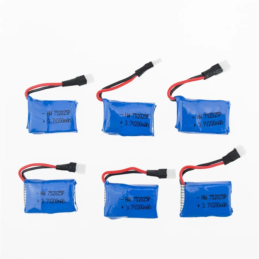 6pcs/lot 3.7V 200mAh 30C Li-po battery for Syma X11 x4 x13 Quadcopter rc Parts | Игрушки и хобби