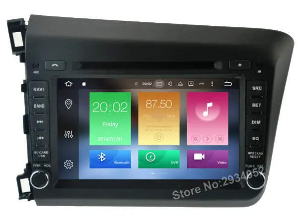 FOR HONDA CIVIC 2012 Android 8 0 Car DVD player Octa Core 8Core 4G RAM 1080P