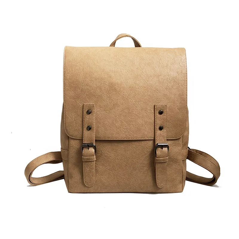 

Women Backpack Large School Bags For Teenage Girls Shoulder Bag Vintage PU Leather Backpacks Black Casual Solid Rucksack daypack