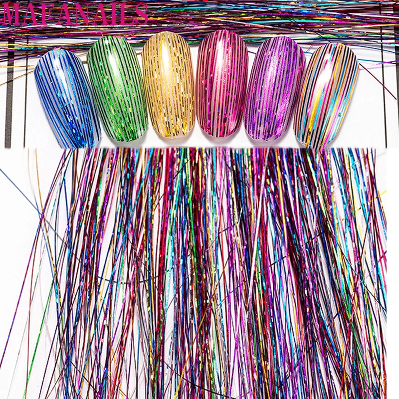 

90cm Holographic Striping Nail Tape, Nail Art Silk Thread Nail Stripe Line 3d Art Strips DIY Gel Polish Metallic Nail Stickers