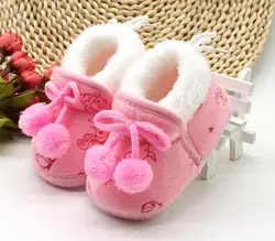 Зимние милые теплые зимние ботинки принцессы для новорожденных девочек, обувь для малышей на мягкой подошве, обувь для маленьких девочек