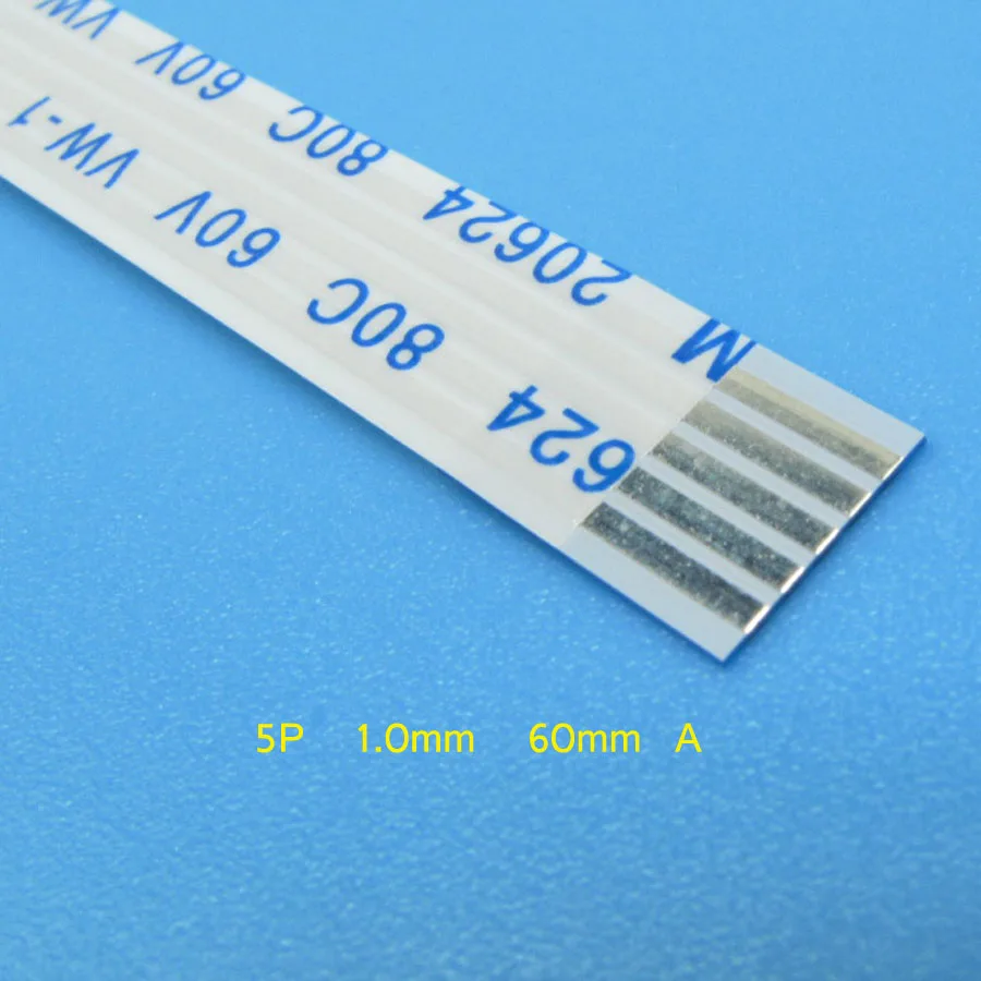 5 pcs FFC FPC piatto flessibile 5 p cavo 1.0 millimetri passo 5 pin in avanti Lunghezza 60 millimetri di Larghezza 6mm Nastro Del Cavo Della Flessione - Image 3