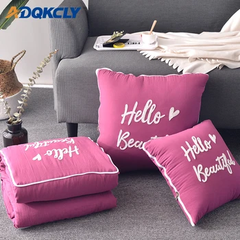 

ADQKCLY Muti-Function Cushion Folding Cushion Blanket Wash Cotton Fabric Pillow for Couch Seat Pillow Aircondition throw Blanket