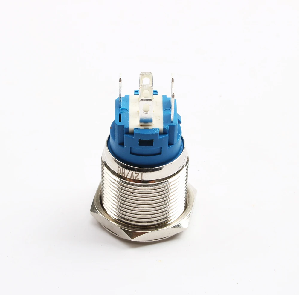 Interrupteur à bouton-poussoir bicolore LED, 16mm, 19mm, 22mm, bouton cathodique commun, 220V, 12V, 110V, 24V, 5V, nouveau type