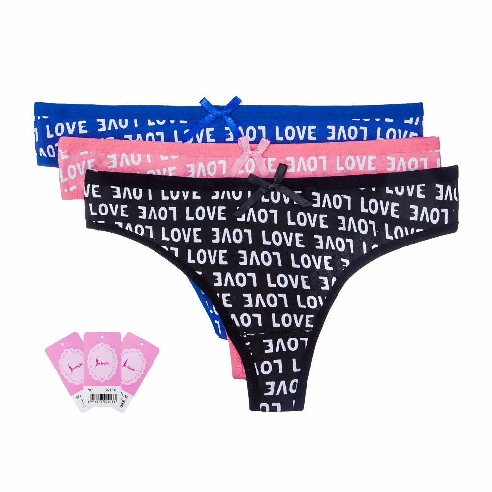 Feehoofox 3 Pieceslot Womens Underwear Letter Cute Sexy Panties 