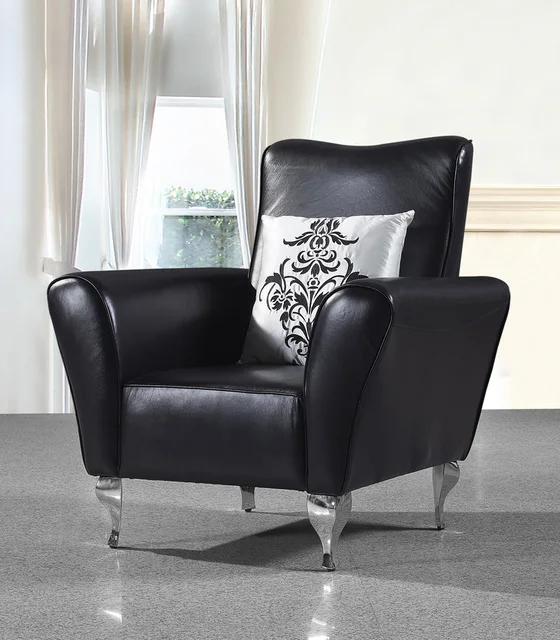 Best Price cow genuine leather chair/real leather leisure chair / living room chair home furniture post modern style stainless steel legs Best Price cow genuine leather chair/real leather leisure chair / living room chair home furniture post modern style stainless steel legs
