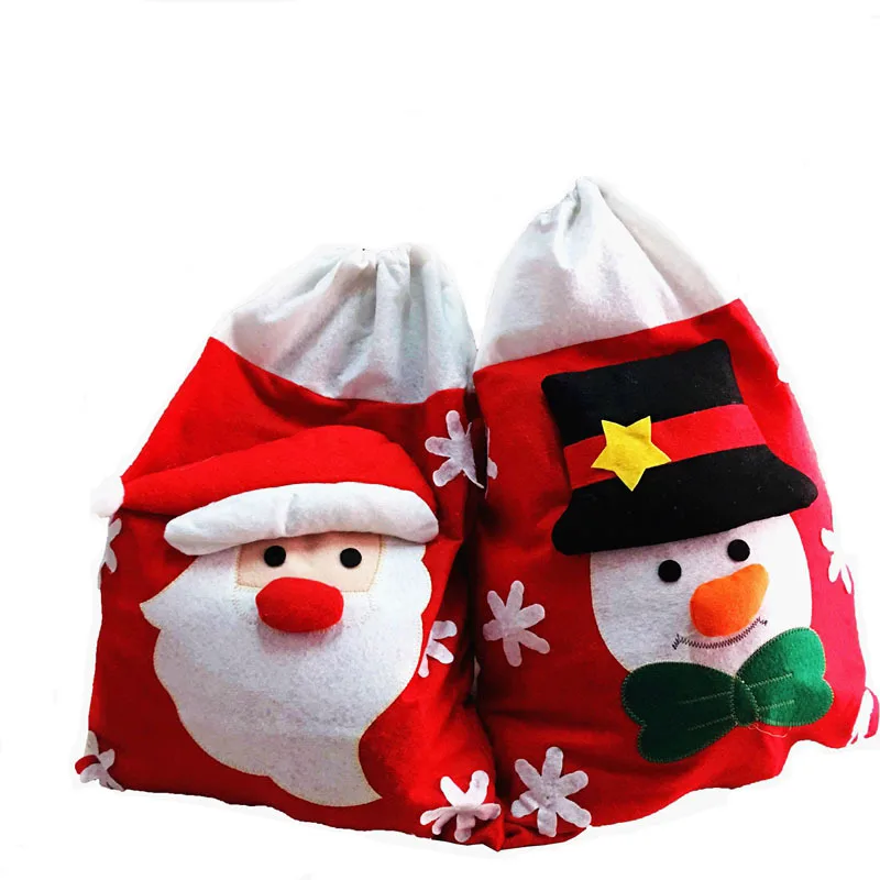 Snowman Christmas Gift Bags Santa Claus Big Candy Bag XMAS Decor Holiday Hand Bags New Year