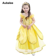 Beauty And The Beast Wedding Dress Get Free Shipping On 2018 S Summer Beauty Beast Belle Princess Casual Dress Cartoon Kids Yellow Fancy Children Party