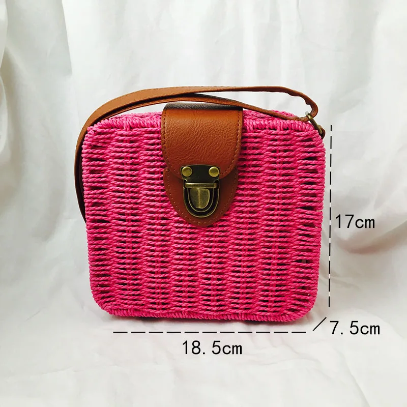 2022 Women Straw Bags Round Woven Handmade Ladies Design Summer Beach Circle Bohemia Rattan Cross Body Shoulder Bag New Fashion 