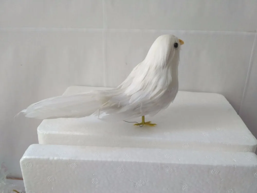 

about 16cm foam&feathers simulation white bird,handicraft,home garden decoration gift a1904