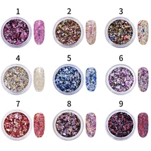 Блестящие Блестки для ногтей красочные массивные блестки хлопья для маникюра украшения аксессуары для дизайна маникюра