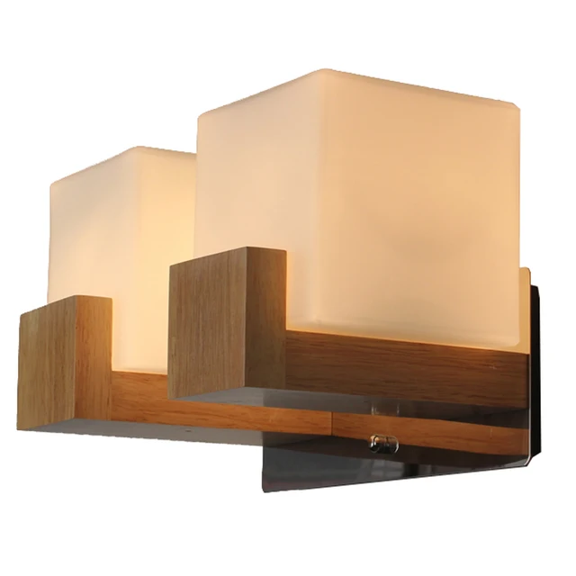 Contracted Anese Wooden Corridor Wall Lamp Chinese Bedroom Contracted Anese Wooden Corridor Wall Lamp Chinese Bedroom Sconce Gl Cube Bedsides Stair Case Lighting Fixtures