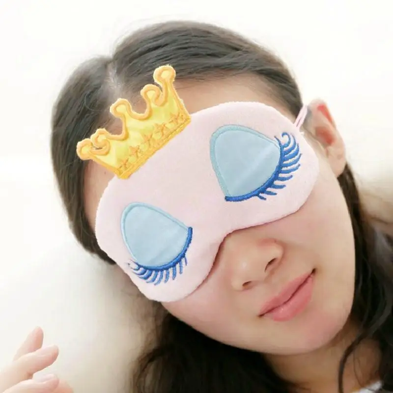 

Normal Sleep Eye Mask Cover Blinder Sleeping Travel Eye Mask Eyeshade Pink Crown Cartoon Eyeshade Gifts For Women Girls 16x9cm