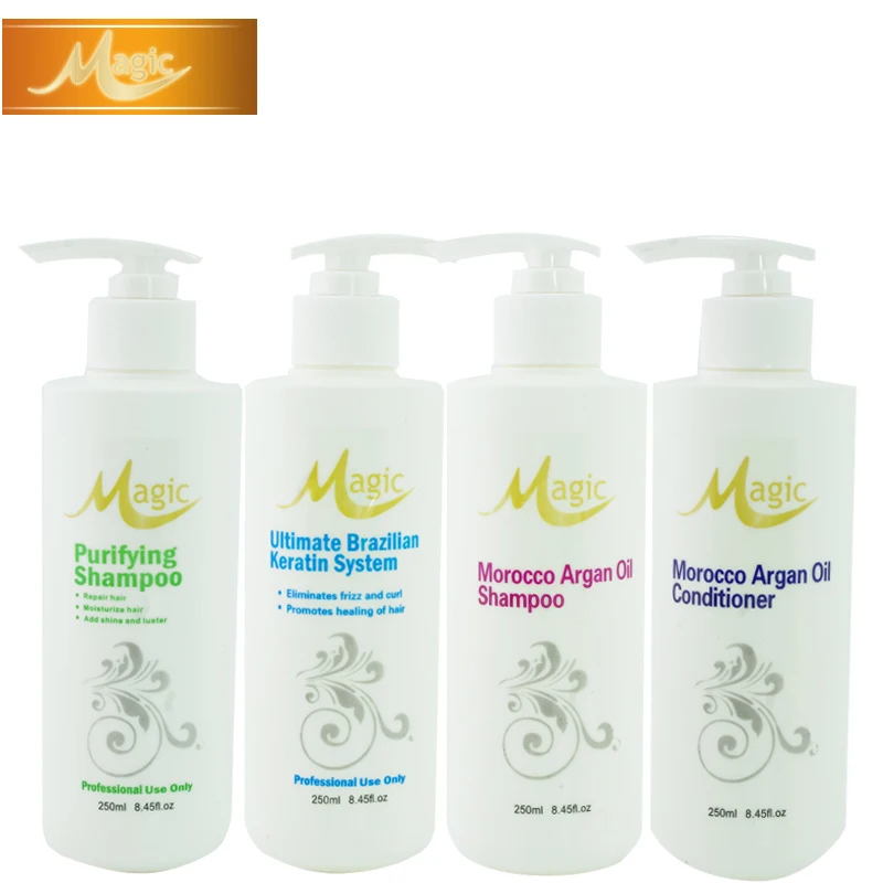 4pcs/set Brazilian keratin straightening treatment purifying shampoo