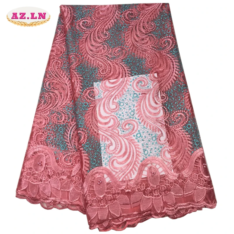 

African Lace Fabric 2019 High Quality Lace Lilac Nigerian Tissu Africain Guipure Embroidery French Tulle Lace Fabric A19B5