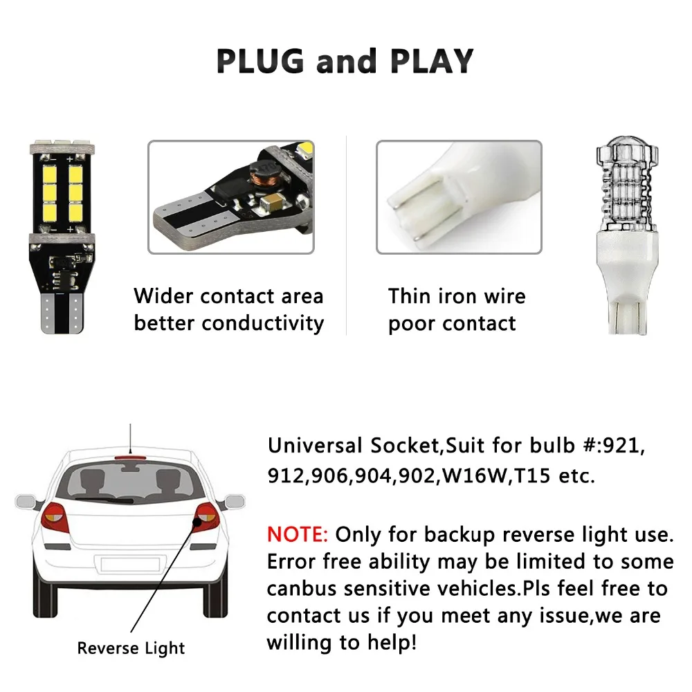 2x Canbus T15 W16W светодиодный фонарь заднего хода 2835SMD Автомобильный светодиодный задний фонарь для BMW 5 серии E60 E61 F10 F11 F07 Mini Cooper