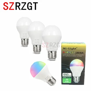 

2.4G led spot lamp AC86-265V Mi Light Smart bulbs Dimmable RGB+CCT E27 6W Smart LED Bulb