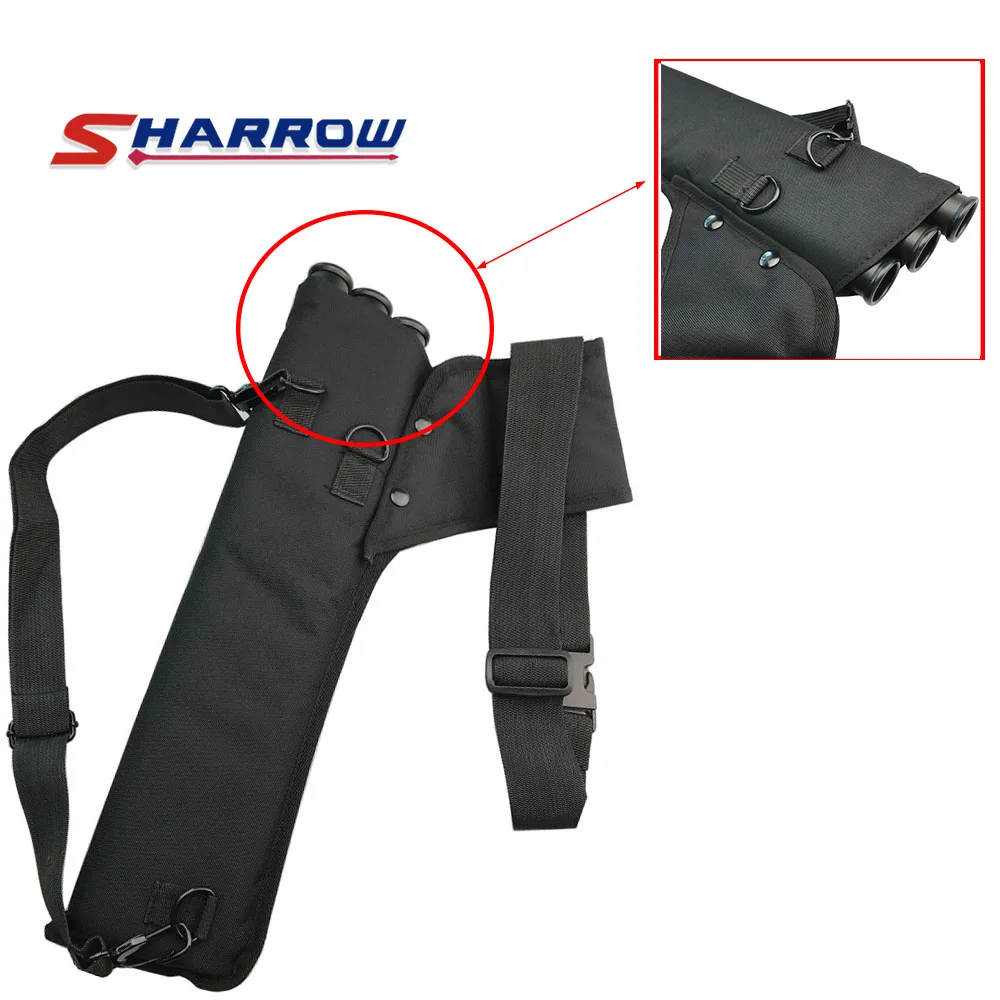 

SHARROW Black Oxford Material Three Tube Qiver Bag Arrow Carbon Arrow Bamboo Arrow Wood Arrow Adult Youth Shooting Hunting Use
