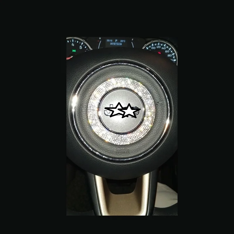 

Auto Decorative Automovil Steering Wheel Interior High-grade Bright Sequins Protecter Car Styling 18 19 FOR JEEP Commander