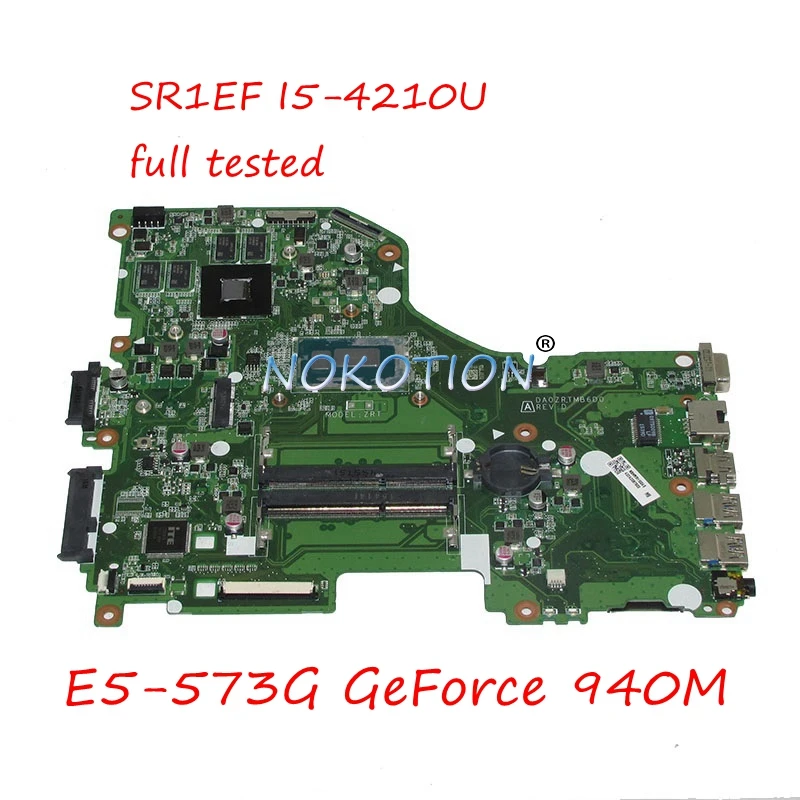 NOKOTION DA0ZRTMB6D0 NBMVR11004 NBMVR110045 laptop motherboard For font b acer b font Aspire E5 573G GeForce