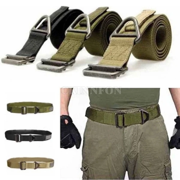 

DHL 20pcs 48" Canvas Military Tactical Belt Black Slider Buckle 3 Colors for men Newest Nice Shades