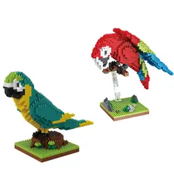 Алмазные блоки попугай цифры Животные птицы строительные блоки игрушки Bircks модель подарок развивающие игрушки для детей