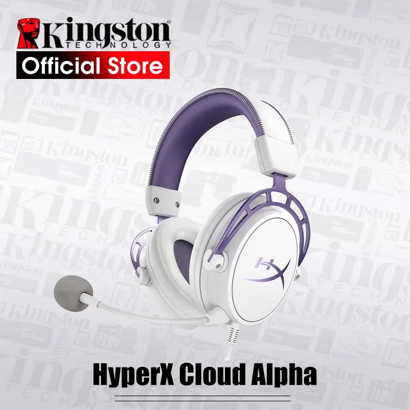 Наушники Kingston HyperX Cloud Alpha Purple лимитированный выпуск игровая гарнитура из сплава FPS