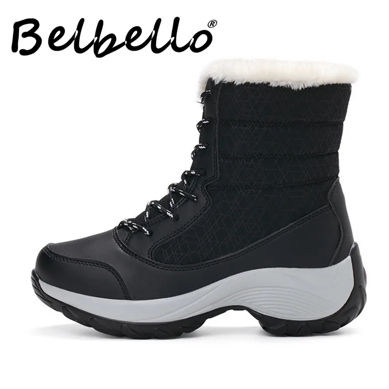 Belbello 2019 зимние теплые ботинки мартинсы модные Нескользящие | Обувь