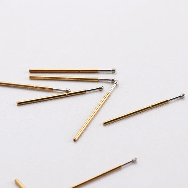 100PCS P50-E2 Spring Test Probe Test Pin Pogo Pin P50-E Electric ICT FCT PCB Test Tool 0.90/0.68/16.55mm Needle Conical Head Tip