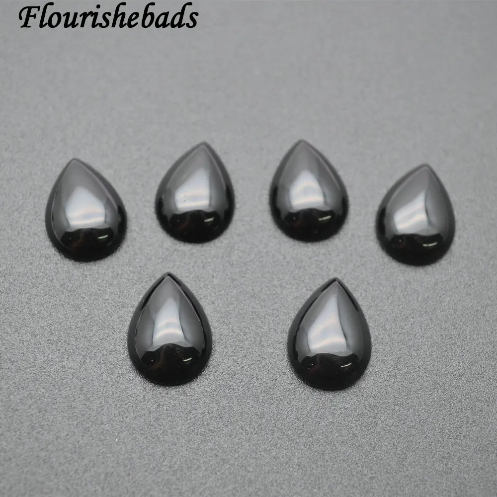 

13x18mm Natural Black Onyx Agate Flat Tear Drop Pear Shape Stone Cabochon Cabs 30pc Per Order