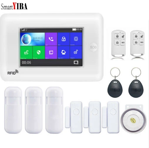 SmartYIBA WIFI RFID 3G WCDMA Home Security Alarm System APP Remote Control Russian/Spanish/Franch/Dutch/Italian/English/Polish