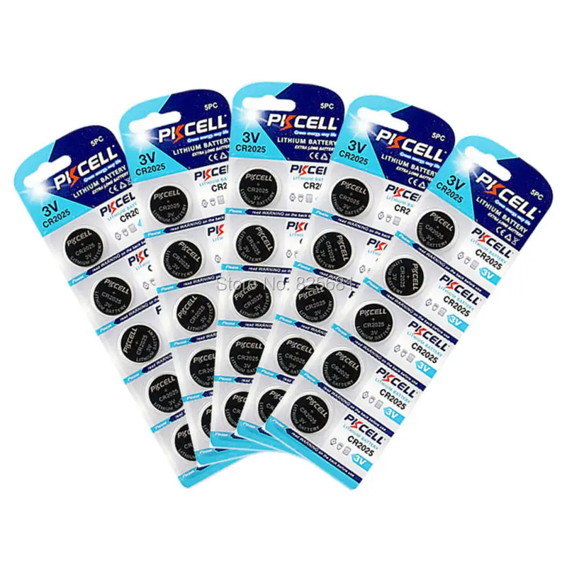 

30Pcs 6Cards PKCELL CR2025 dl2025 3v cr 2025Lithium Button Cell Battery For Watches Clocks Calculators Toys
