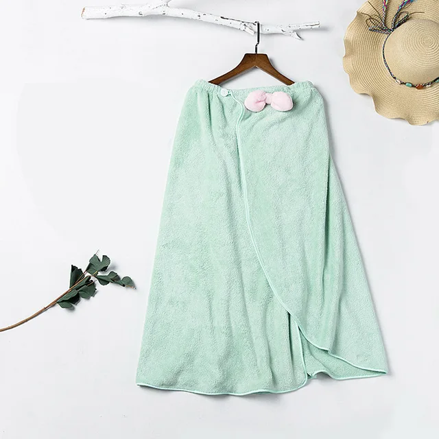 Women Magic Bath Towels Bath Shower Towels Bow Decorated Solid Towel