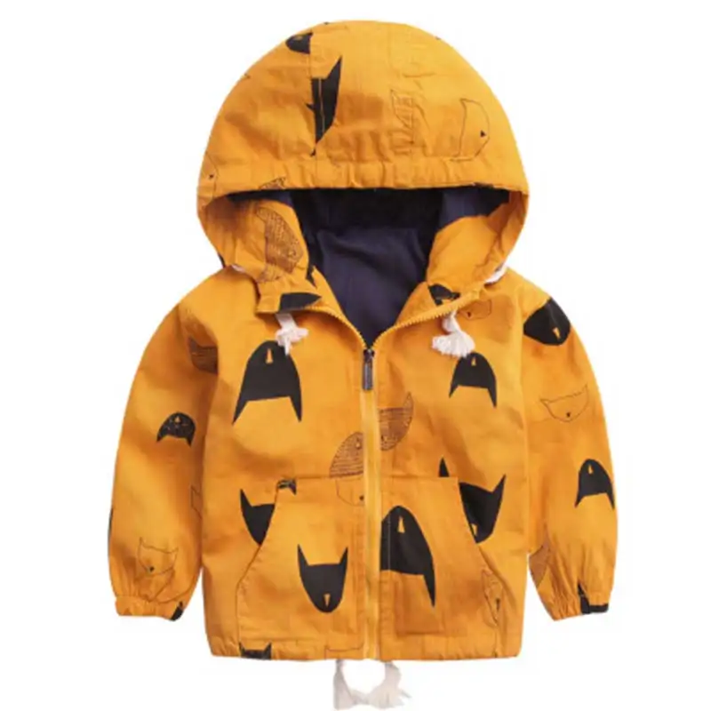 Fashion winter wool jacket boy windbreaker children's clothing 2-10Y hooded warm jacket windbreaker baby children's jacket