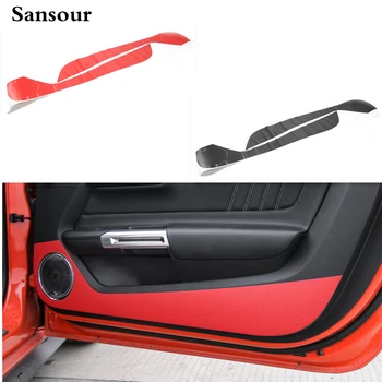 

Sansour Fit For Ford Mustang 2015 2016 Car Interior Door Side Anti Kick Carbon Fiber Sticker Styling Cover Accessory 2pcs/set