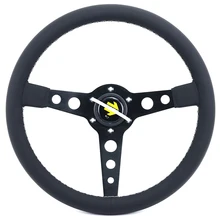 14 дюймов черная стальная спица гоночный руль белый сшитый кожаный плоский спортивный руль