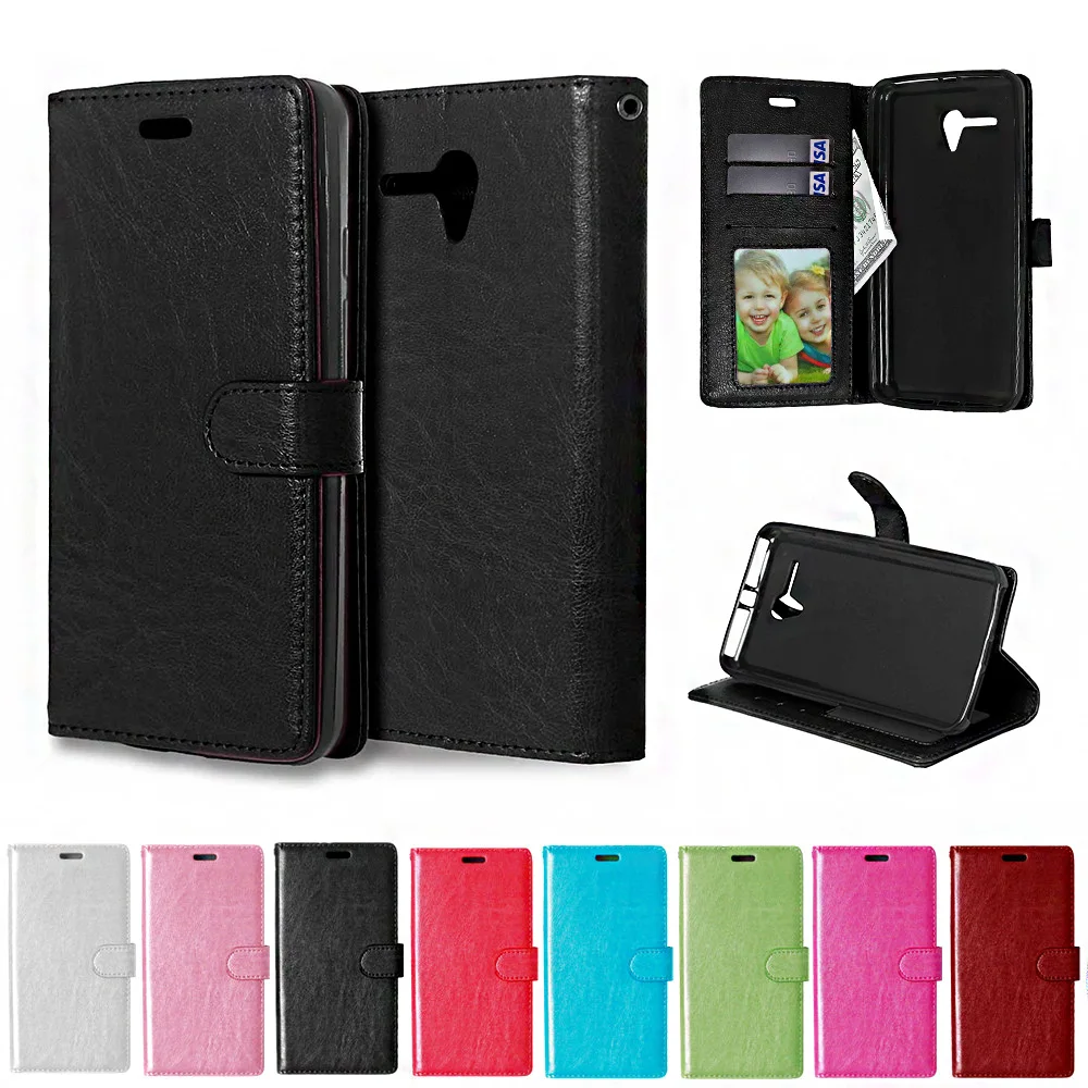 Solid color Photo Frame Flip Phone Leather Cover For Alcatel One Touch