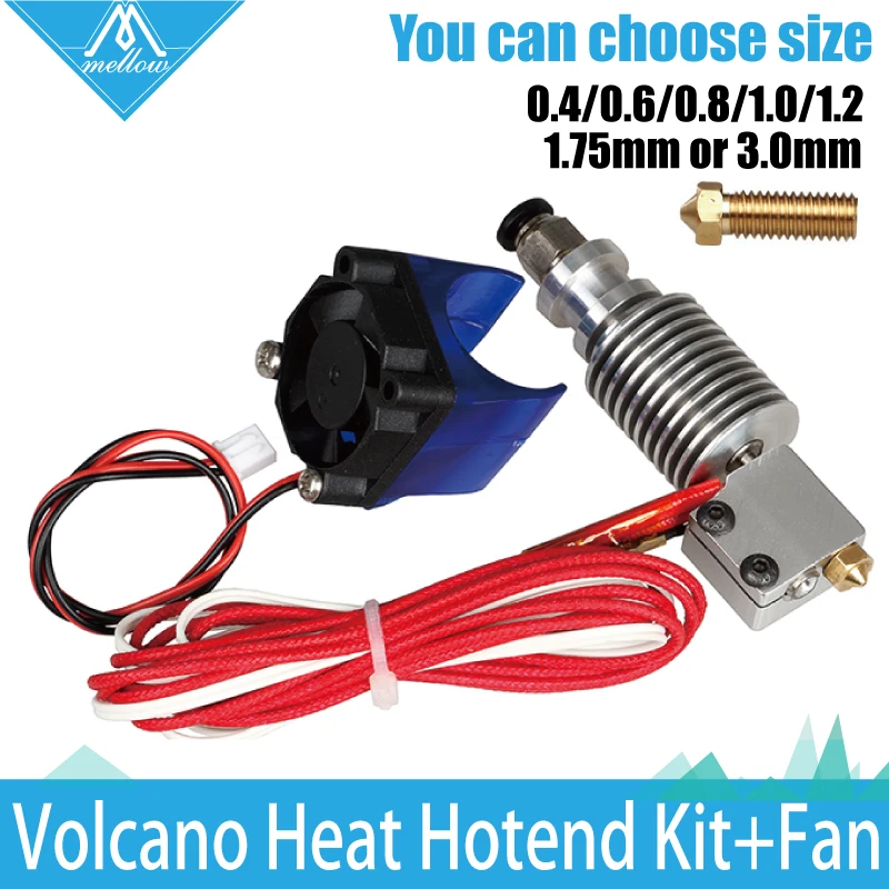 3D Printer volcano kit J head Hotend with Single Cooling Fan for 1 75 3 0mm